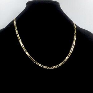 Gold Plated Sterling Silver Figaro Chain 5mm 12.5 Grams 24” New
